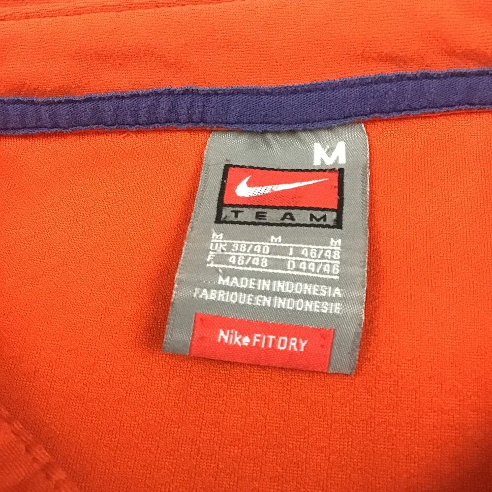 Vintage Clemson Tigers Shirt Men Medium Orange Nike Dri Fit NCAA Paw Y2K 2000s *